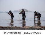 command special forces rangers during the military operation soldiers with weapon