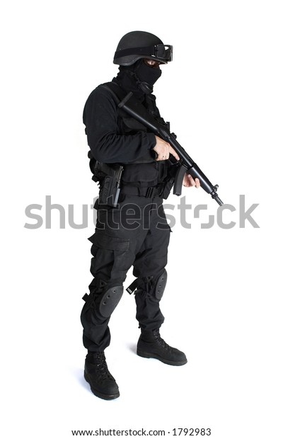 Commando Troop Black Tactical Suit Stock Photo (Edit Now) 1792983