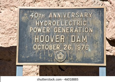 Commemorative Plaque At Hoover Dam