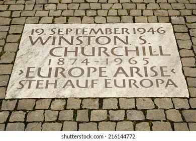 Commemorative Plaque For The Speech Of Winston Churchill At The University Of Zurich