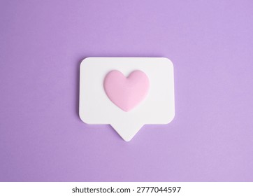 Comment with a heart like. Wishlist button. A favorite in shopping and social media. Online engagement, user interaction, and influencer culture. Valentine's Day