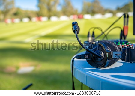 Similar – Image, Stock Photo Football field next to an orchard