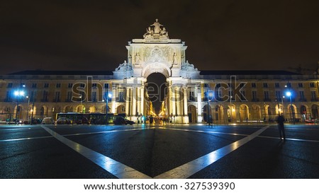 Commerce square (Praca do Comercio) in Lisbon, Portugal