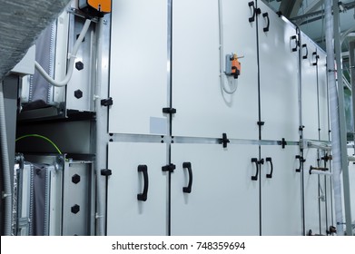 Commercial Air Conditioner In The Ventilation Plant Room