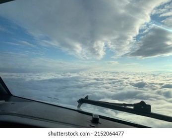 Commercial Airplane Cockpit View Through A Pilots Eye