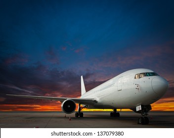 Commercial airplane with nice sky - Shutterstock ID 137079380