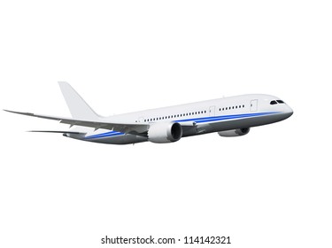 Commercial Airplane On White Background Path Stock Photo 114142321 ...