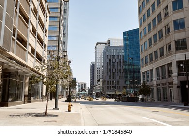 Commercial Buildings And Business In Downtown Denver.  Denver, Colorado, USA
