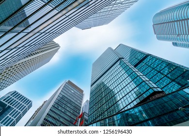 Commercial buildings in Hongkong are low angle, China, - Shutterstock ID 1256196430