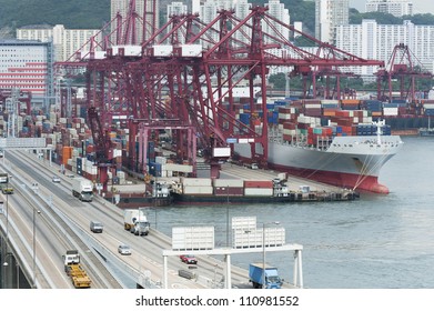 Commercial Container Port In Hong Kong