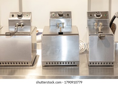 Commercial Deep Frier Machines In Restaurant Kitchen