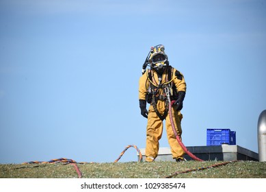 Commercial Diver With A Helmet