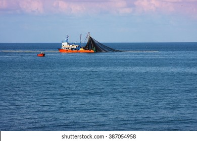 Commercial fishing boat in Black Sea