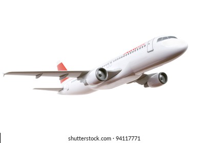 commercial plane model isolated on white background
