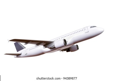 Commercial Plane Model Isolated On White Background