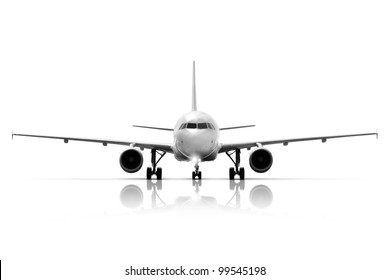 Commercial Plane Model Isolated On White Background