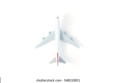 Commercial Plane Model On White Background