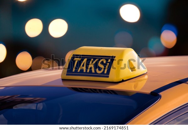 commercial taxi sign in\
turkey