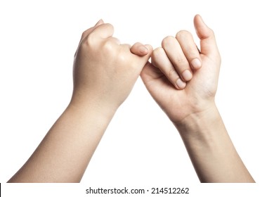 Commitment To Hands, Promise Isolated On White Background