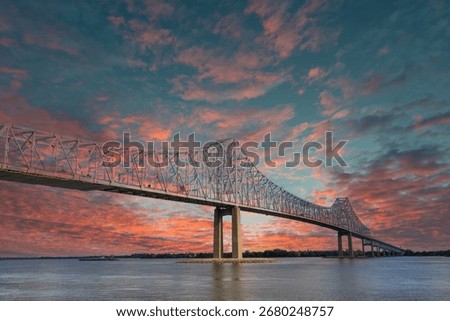 The Commodore Barry Bridge over the Delaware River at Subaru Park in Chester Pennsylvania USA