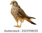 common kestrel falcon isolated on white background.