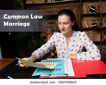  Common Law Marriage Phrase On The Black Chalkboard.
