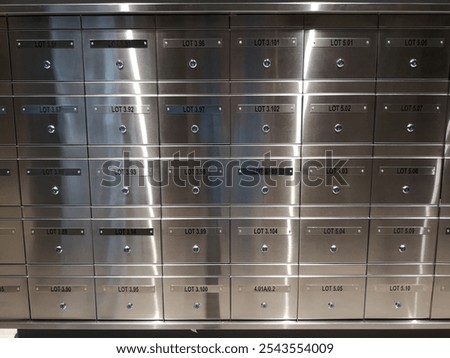 Common postboxes with numbers of an office building 