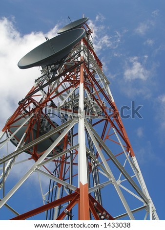 communication antena with an array of dishes