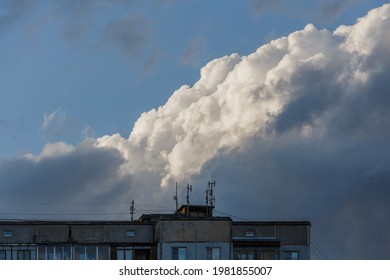 Communication Antennas On Russian Multistorey Apartment Building