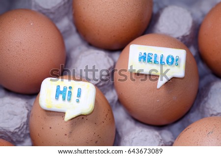 Communication Between Eggs Chat Concept
