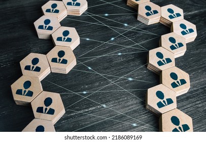 Communication between employees. Establishing work with different teams and groups of people. Interdepartmental communication. Cooperation and decentralized networking. Connections links