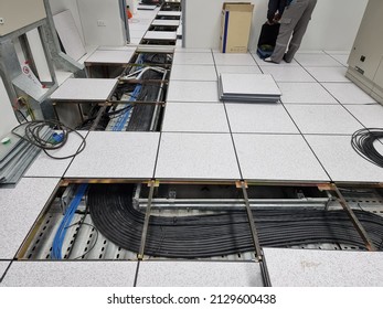 Communication Control cable pulling work in DCS room.
