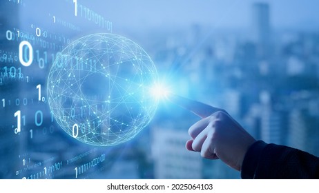 Communication network concept. Digital transformation.