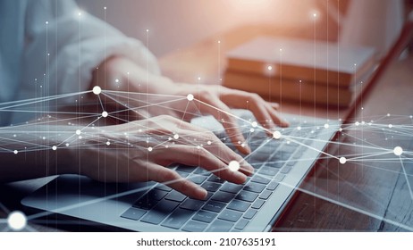 Communication network concept. Digital transformation.