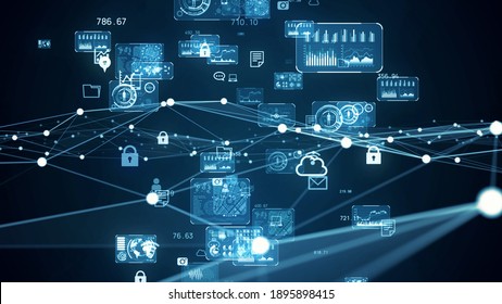 Communication network concept. GUI (Graphical User Interface). - Shutterstock ID 1895898415