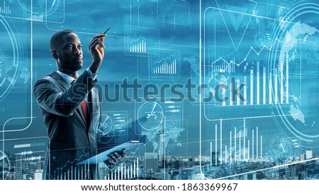 Communication network concept. GUI (Graphical User Interface).