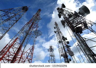 Communication network tower for cell phone and satellite dish
