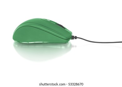 Communication Technology Green Computer Mouse Isolated Stock Photo ...