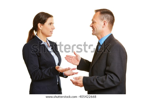 Communication Two Talking Business People Mimic Stock Photo (Edit Now ...