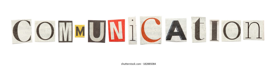 communication-words-composed-isolated-cutout-newspaper-stock-photo