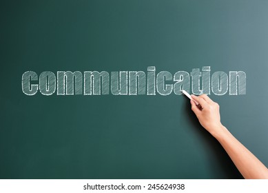 Communication Written On Blackboard