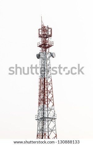 Communications Tower isolate on white background