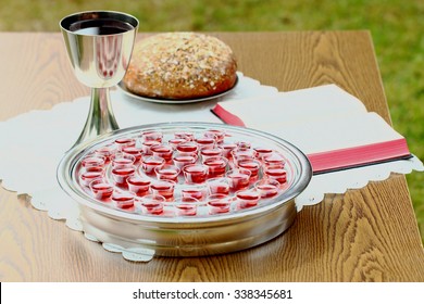 Communion Tray On Table