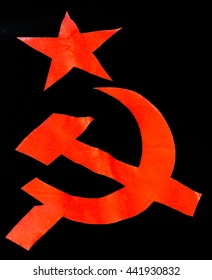 Communist Symbol On Black Background