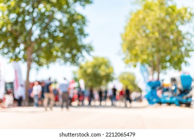 Community And General Public Concept, Blur Crowd Of People In Park, Selective Focus