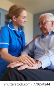 Community Nurse Visits Senior Man Suffering With Depression