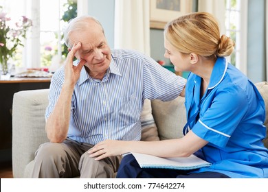 Community Nurse Visits Senior Man Suffering With Depression