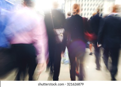 Commuter Business People Commuter Crowd Walking Concept