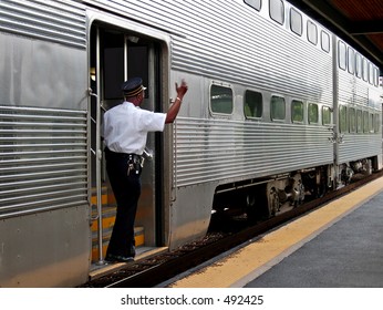 Commuter train conductor