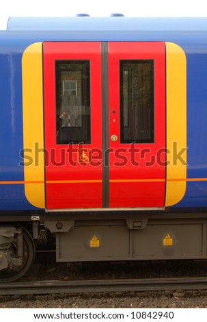 Commuter train door with access for disabled people